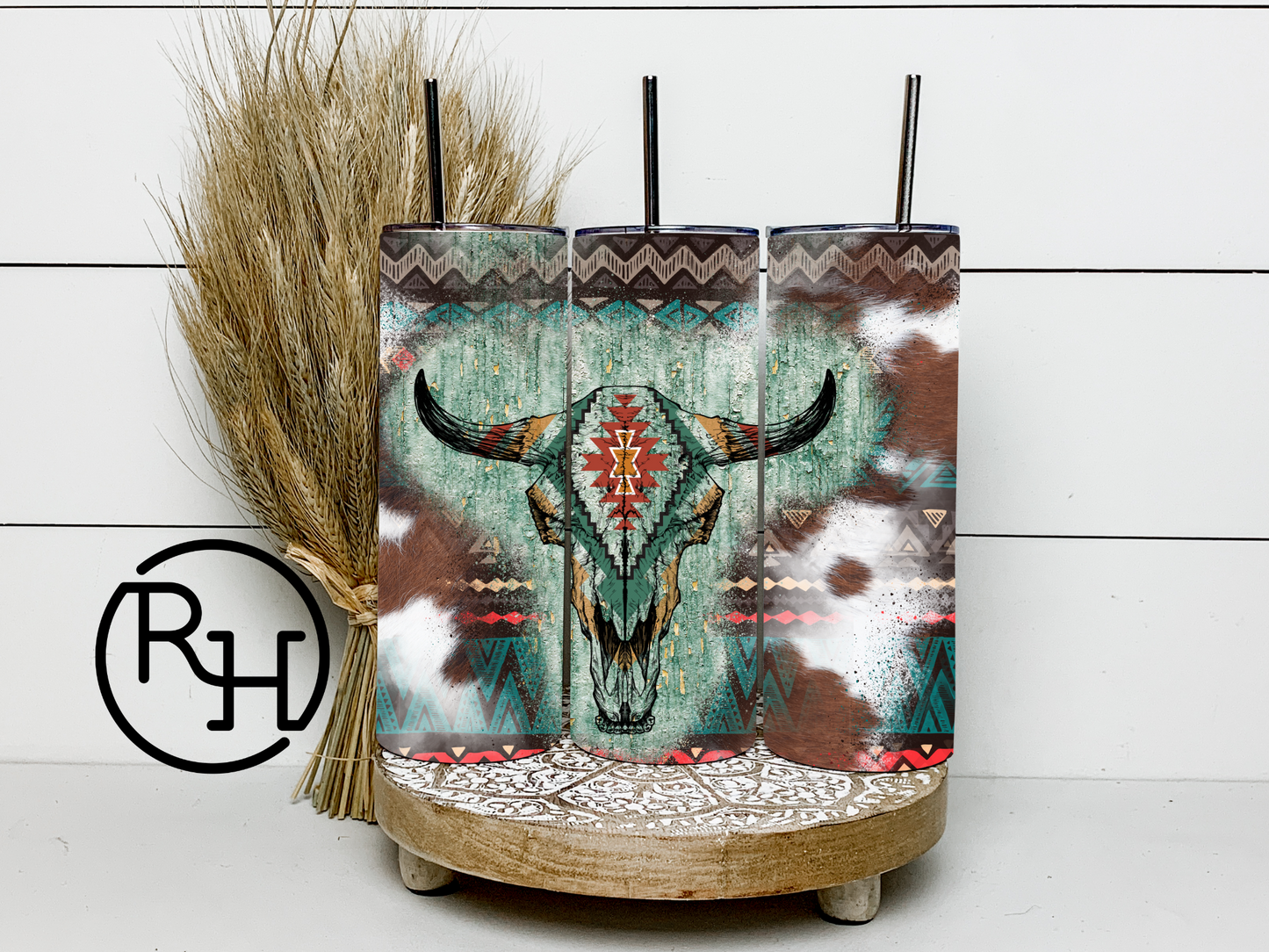 COWPRINT / AZTEC / BULL SKULL TUMBLER