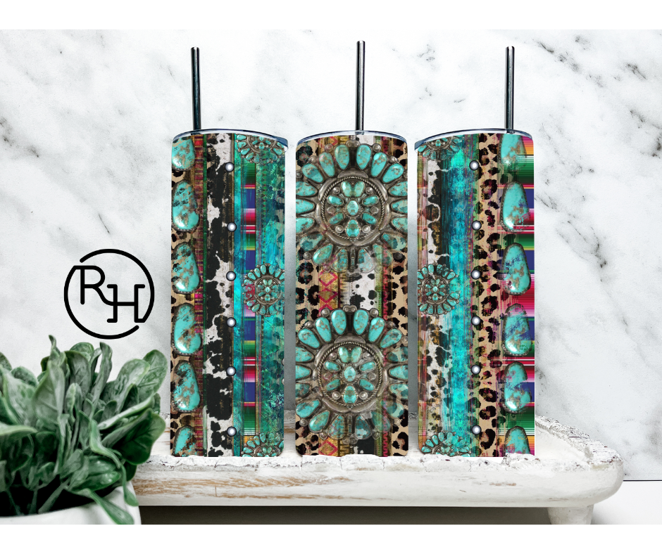 WESTERN AZTEC / TURQUOISE TUMBLER