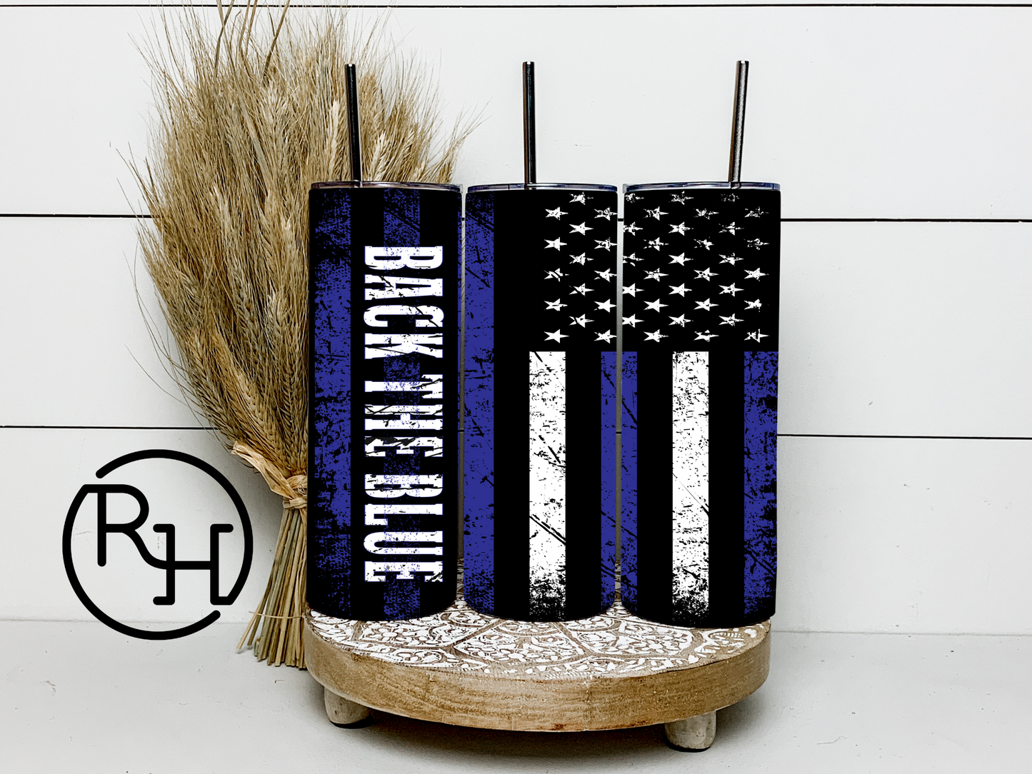 BACK THE BLUE TUMBLER