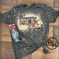 TURQUOISE COWHIDE & LACE TEE